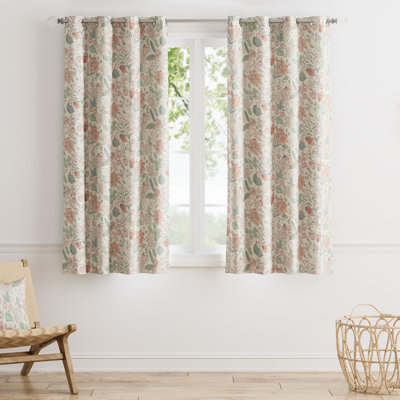 JINCHAN Polyester Blackout Kids Curtains Blue Floral